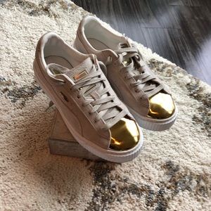 Puma suede/metallic sneakers
